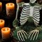 Animated Mossy Skeleton Tabletop Halloween Decoration Spooky Party Centerpiece Creepy Home Accent